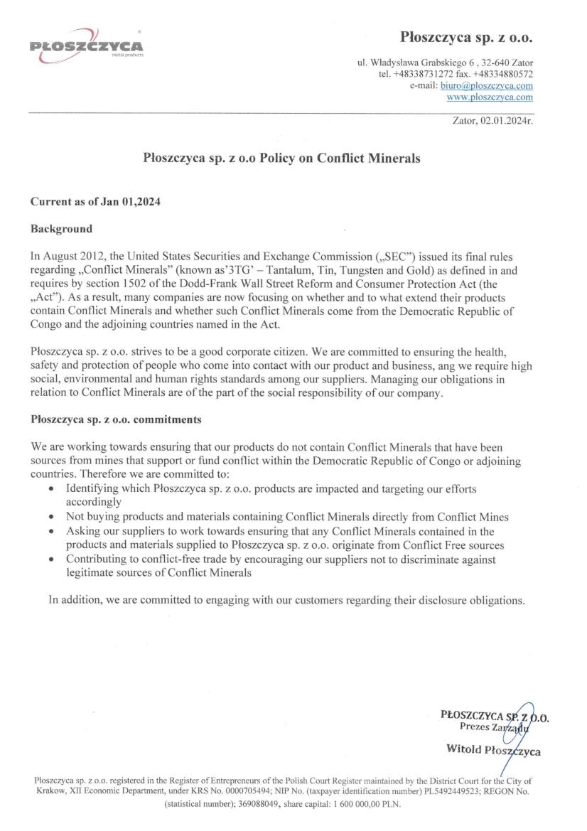 Confilct Minerals Policy